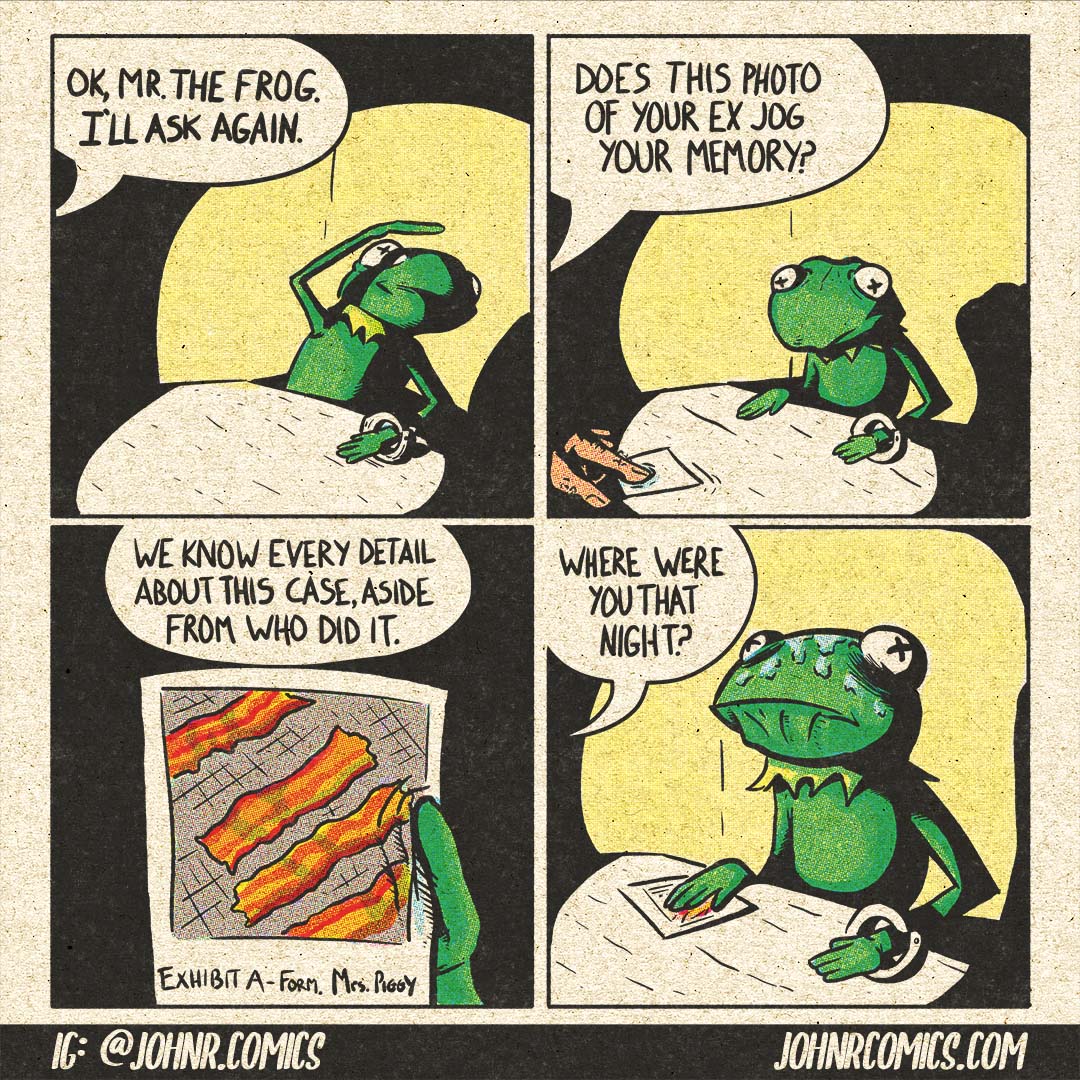 Mr Frog gets in hot water.